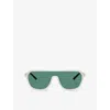 Oliver Peoples Womens White Ov5591su R-2 Shield-frame Acetate Sunglasses