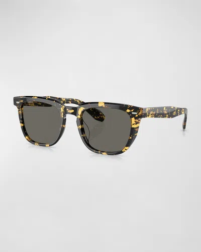 Oliver Peoples X Federer Men's N.06 Sun Acetate Square Sunglasses In Dark Tort