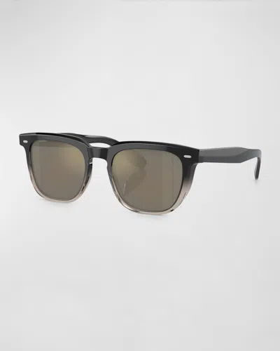 Oliver Peoples X Federer Men's N.06 Sun Acetate Square Sunglasses In Gold