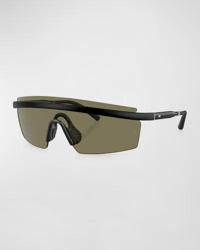 Oliver Peoples X Federer Men's R-4 Plastic Shield Sunglasses In Matte Black