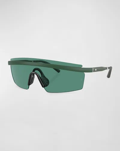 Oliver Peoples X Federer Men's R-4 Plastic Shield Sunglasses In Green