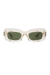 Oliver Peoples X Khaite 1966c Rectangle Sunglasses In Transparent Yellow