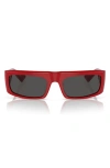 Oliver Peoples X Khaite 1979c 56mm Rectangular Sunglasses In Red