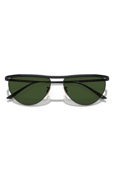 Oliver Peoples X Khaite 1984c 56mm Irregular Sunglasses In Black Green