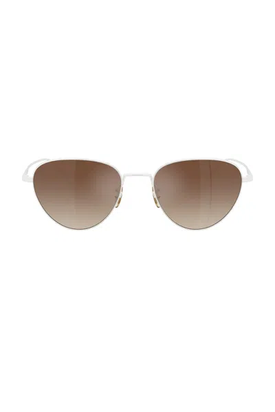 Oliver Peoples X Khaite 1991c Sunglasses In White/dark Brown