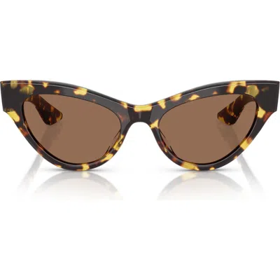 Oliver Peoples X Khaite 54mm Cat Eye Sunglasses In Dark Brown