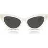 Oliver Peoples X Khaite 54mm Cat Eye Sunglasses In White Grey