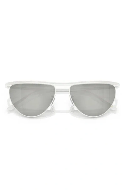 Oliver Peoples X Khaite 56mm Mirrored Irregular Sunglasses In White