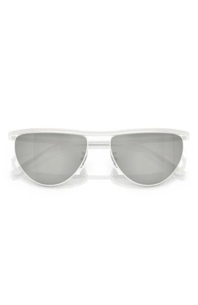 Oliver Peoples X Khaite 56mm Mirrored Irregular Sunglasses In Silver Mirror