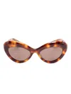 Oliver Peoples X Khaite Brown 1968c Cat-eye Sunglasses In Brown
