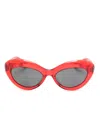 Oliver Peoples X Khaite Red 1968c Cat-eye Sunglasses In Red