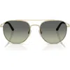 Oliver Peoples X Roger Federer 54mm Pilot Sunglasses In Gold/green Gradient