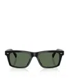 Oliver Peoples 0ov5596su Bold Rectangular Frame Sunglasses With Dark Green Lenses In Black