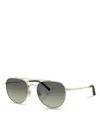 Oliver Peoples Rivetti Titanium Aviator Sunglasses In Green