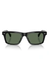 Oliver Peoples 0ov5596su Bold Rectangular Frame Sunglasses With Dark Green Lenses In Black