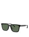Oliver Peoples X Roger Federer Mr. Federer Rectangular Sunglasses, 52mm In Black/green Polarized Solid