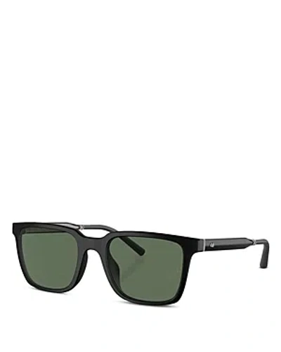 Oliver Peoples X Roger Federer Mr. Federer Rectangular Sunglasses, 52mm In Black/green Polarized Solid
