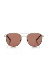 Oliver Peoples X Roger Federer R-10 Aviator-frame Metal Sunglasses In Orange