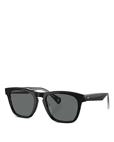 Oliver Peoples R-3 Wayfarer-frame Sunglasses In Black/gray Polarized Solid