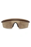 Oliver Peoples X Roger Federer R-4 138mm Rimless Shield Sunglasses In Umber/ Desert Flash