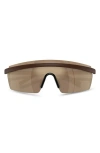 Oliver Peoples X Roger Federer R-4 138mm Rimless Shield Sunglasses In Umber/desert Flash