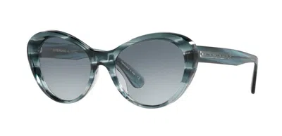 Pre-owned Oliver Peoples Zarene Ov 5420su Washed Lapis/soft Teal Shaded Mirror Sunglasses