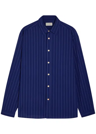 Oliver Spencer Atlanta Striped Stretch-cotton Shirt In Blue