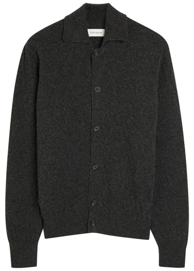 Oliver Spencer Britten Textured-knit Wool Cardigan In Gray