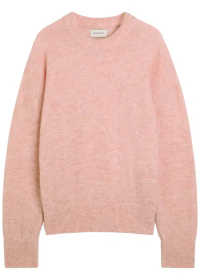 Oliver Spencer Burley Melange Brushed Wool-blend Jumper In Pink