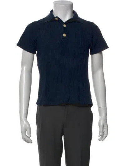 Pre-owned Oliver Spencer Collar Short Sleeve Polo Shirt In Blue