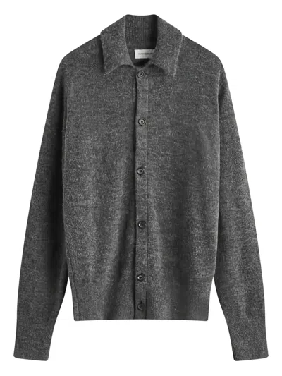 Oliver Spencer Collared Button Cardigan In Gray