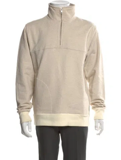 Pre-owned Oliver Spencer Colorblock Pattern Turtleneck Polo Sweater In Neutral