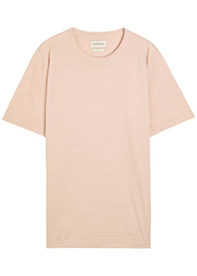 Oliver Spencer Conduit Striped Knit T-shirt In Pink