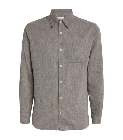 Oliver Spencer Cotton Herringbone New York Special Shirt In Gray