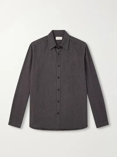 Oliver Spencer Cotton-flannel Shirt In Brown