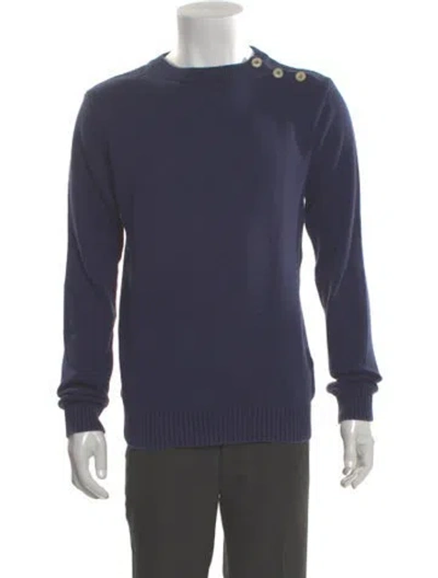 Pre-owned Oliver Spencer Crew Neck Long Sleeve Pullover In Blue