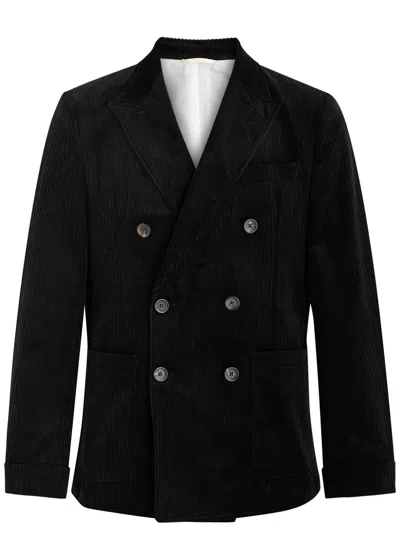 Oliver Spencer Double-breasted Corduroy Blazer In Black