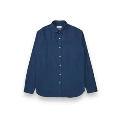 Oliver Spencer Eton Collar Shirt Lawes Navy In Blue