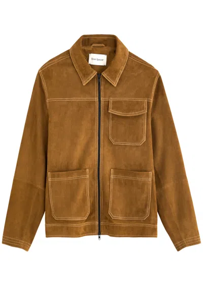 Oliver Spencer Hardwick Suede Jacket In Tan
