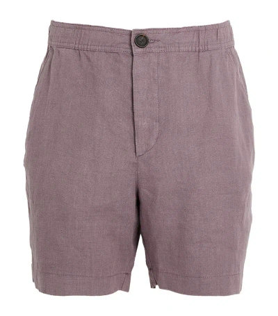 Oliver Spencer Linen Osborne Shorts In Purple