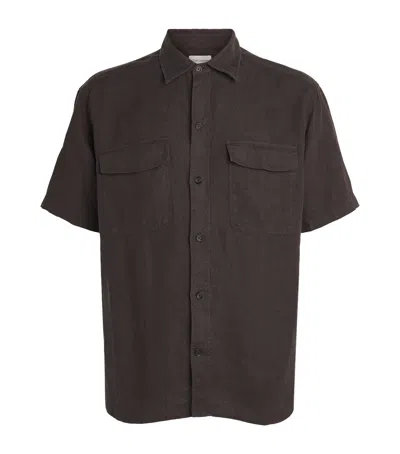 Oliver Spencer Linen Penryn Shirt In Brown