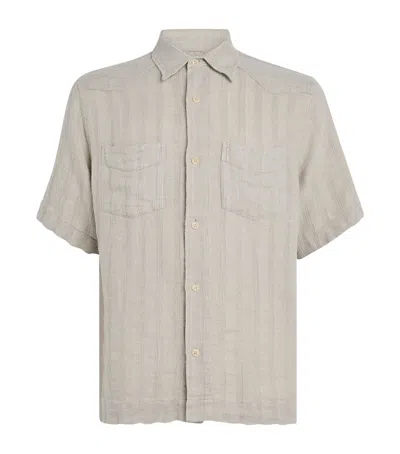 Oliver Spencer Linen Santiago Shirt In Gray