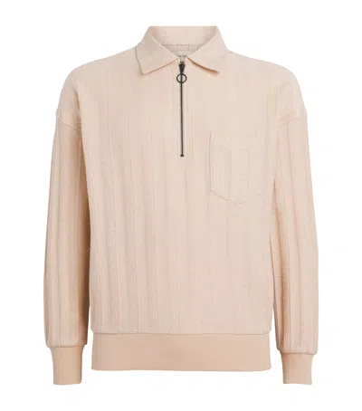 Oliver Spencer Lorimer Half-zip Sweatshirt In Nude