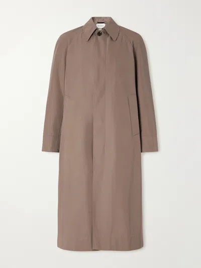 Oliver Spencer Lothian Cotton-blend Twill Trench Coat In Brown