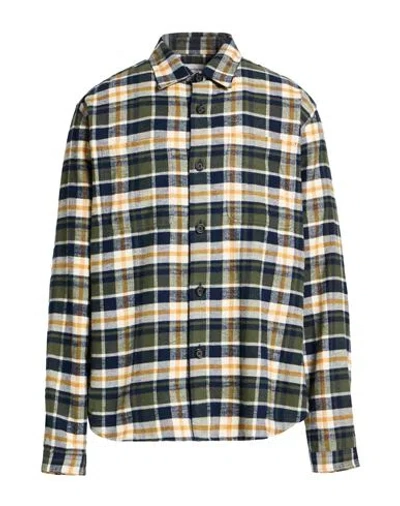 Oliver Spencer Man Shirt Military Green Size Xl Organic Cotton In Multi