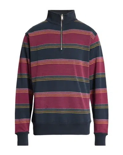 Oliver Spencer Man T-shirt Navy Size L Organic Cotton, Polyester, Viscose In Multi