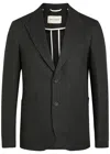 Oliver Spencer Mansfield Herringbone Cotton And Wool-blend Blazer In Black
