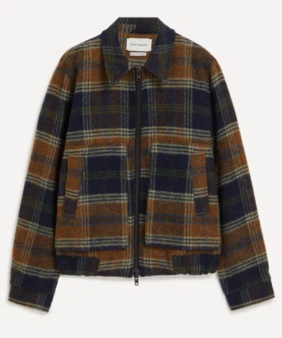 Oliver Spencer Mens Arlington Checked Bomber Jacket