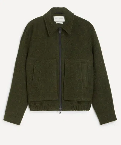 Oliver Spencer Mens Arlington Wool Bomber Jacket In Green