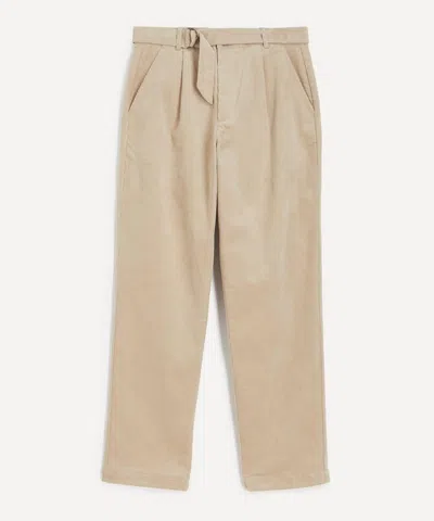 Oliver Spencer Mens Belted Sibley Cord Beige Trousers In Neutral